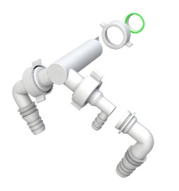 DOPPIO ATTACCO LAVATRICE + ASCIUGATRICE Attacchi D. 19/24 - D. 12