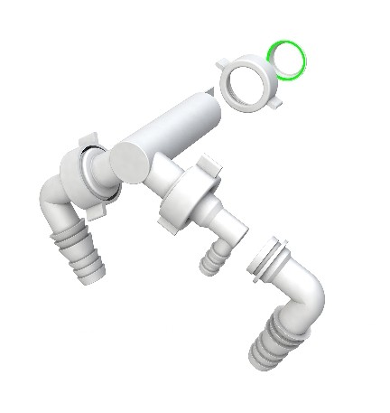DOPPIO ATTACCO LAVATRICE + ASCIUGATRICE Attacchi D. 19/24 - D. 12