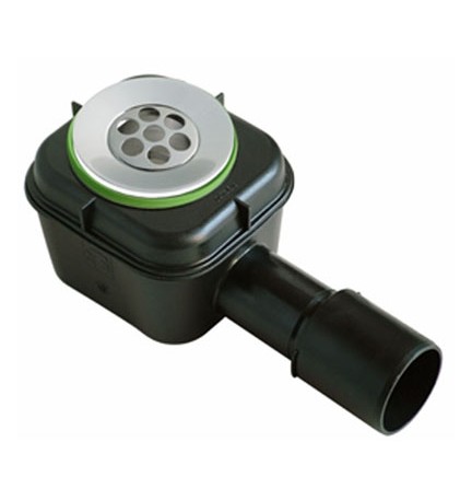 POZZETTO SIFONATO PVC MOD. "SPLASH" NERO PER PIATTI DOCCIA Flangia diam. 80