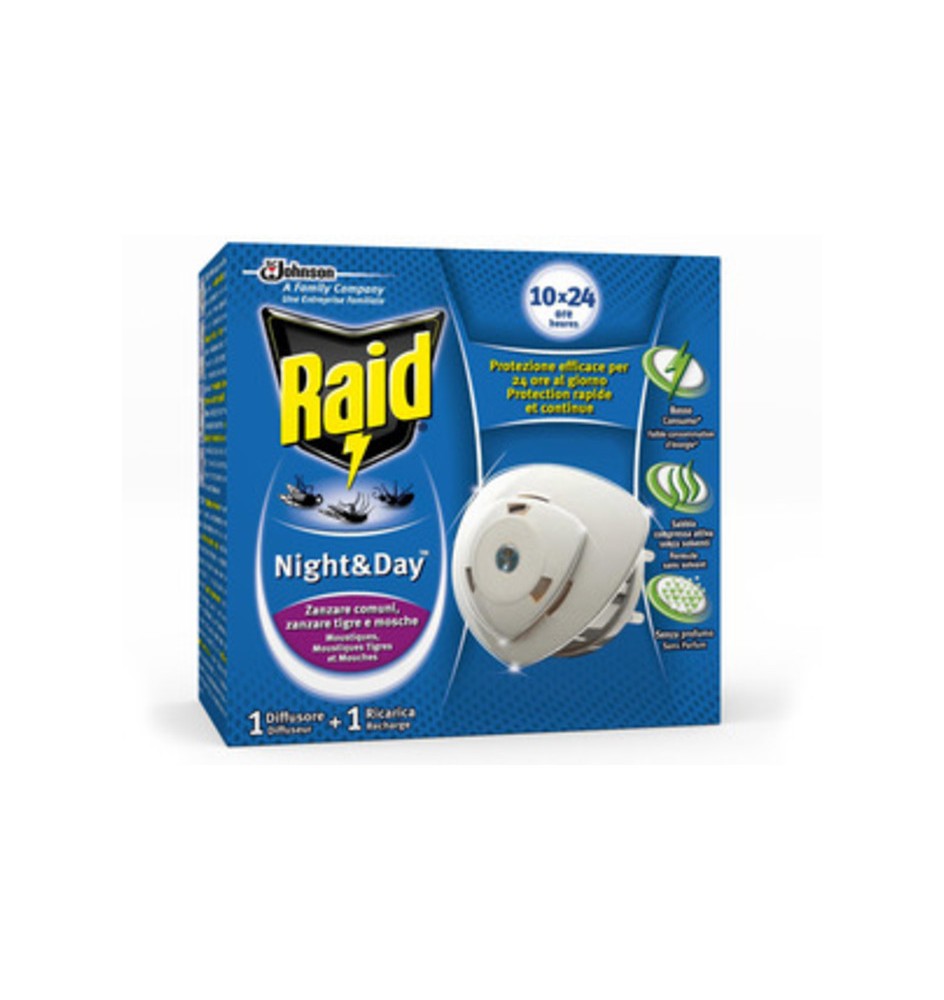 ANTIZANZARE RAID NIGHT DAY BASE E 1 RICARICA