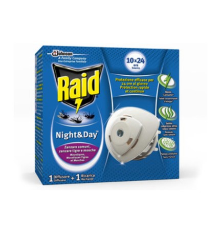 ANTIZANZARE RAID NIGHT DAY BASE E 1 RICARICA