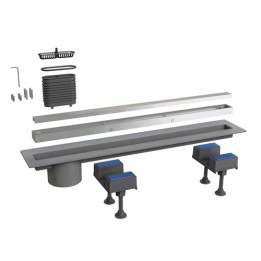 CANALISSIMA DA PAVIMENTO CON GRIGLIA IN ALLUMINIO mm 1100
