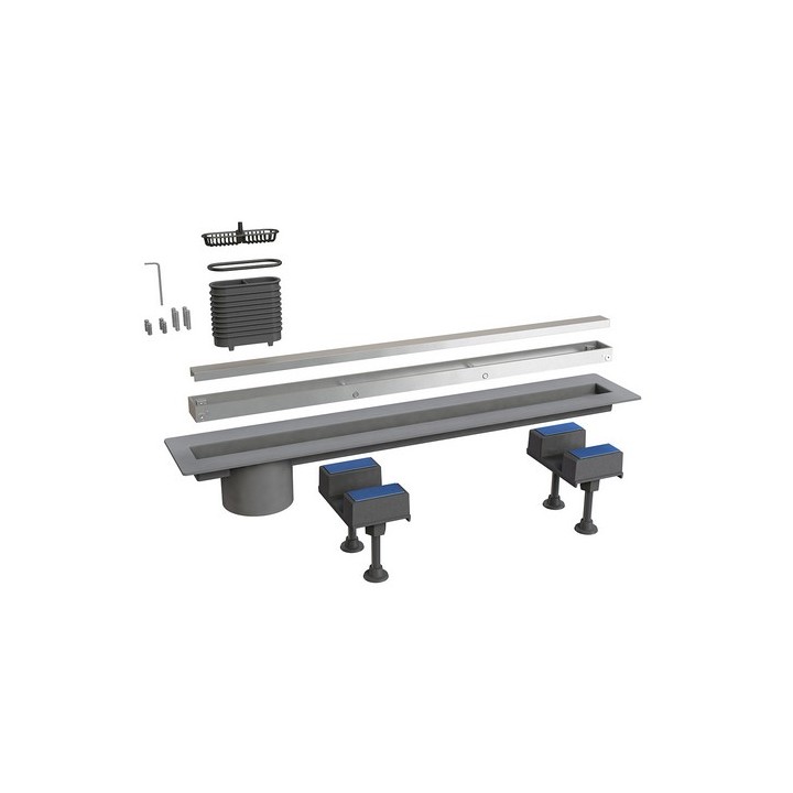 CANALISSIMA DA PAVIMENTO CON GRIGLIA IN ALLUMINIO mm 1100