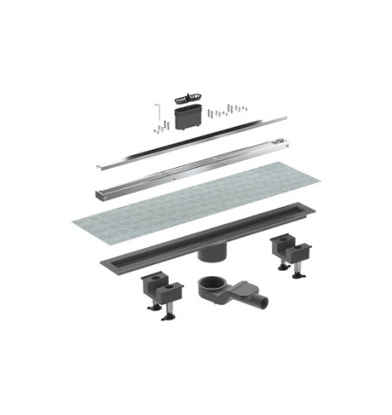 CANALETTA DOCCIA CANALISSIMA ALLUMINIO ORIZZONTALE KIT L. 40 cm