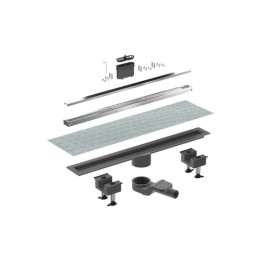 CANALETTA DOCCIA CANALISSIMA ALLUMINIO ORIZZONTALE KIT L. 50 cm