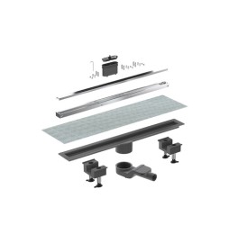 CANALETTA DOCCIA CANALISSIMA ALLUMINIO ORIZZONTALE KIT L. 100 cm