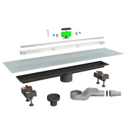 CANALETTA DOCCIA "CANALISSIMA" KIT MIXAGE Scarico centrale L. 90 cm