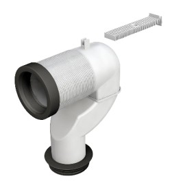 CURVA A P PER COLLEGAMENTO AL PAVIM. BRIDA IN PLASTICA Diam. 90-110 mm