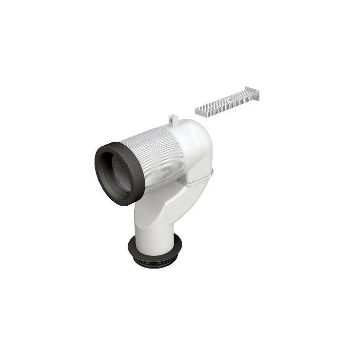 CURVA A P PER COLLEGAMENTO AL PAVIM. BRIDA IN PLASTICA Diam. 90-110 mm