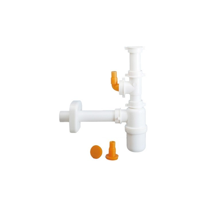 SIFONE A BOTTIGLIA PER LAVELLO 1V CON ATTACCO LAVASTOVIGLIE ORIZZ 1"1/2 D.40 1 vasca