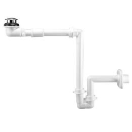 SIFONE SALVASPAZIO PER LAVABO + PILETTA BASSA Bianco