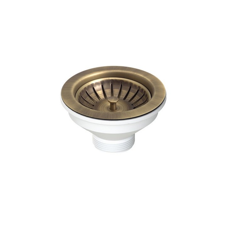 PILETTA 114 MM PER LAVELLO CON FORO 90 MM Pirite - Ottone anticato