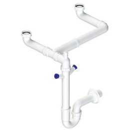 SIFONE AUTOPULENTE A 2 VIE E 2 ATTACCHI LAVASTOVIGLIE Uscita DN40