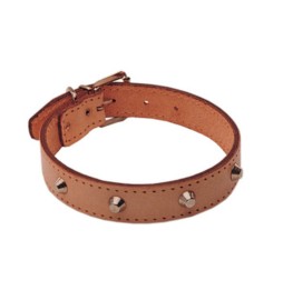 COLLARE P/CANI CUOIO BORCHIATO 35 X 610 MM