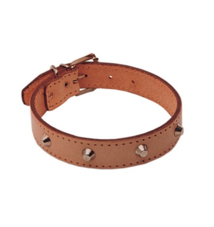 COLLARE P/CANI CUOIO BORCHIATO 35 X 610 MM