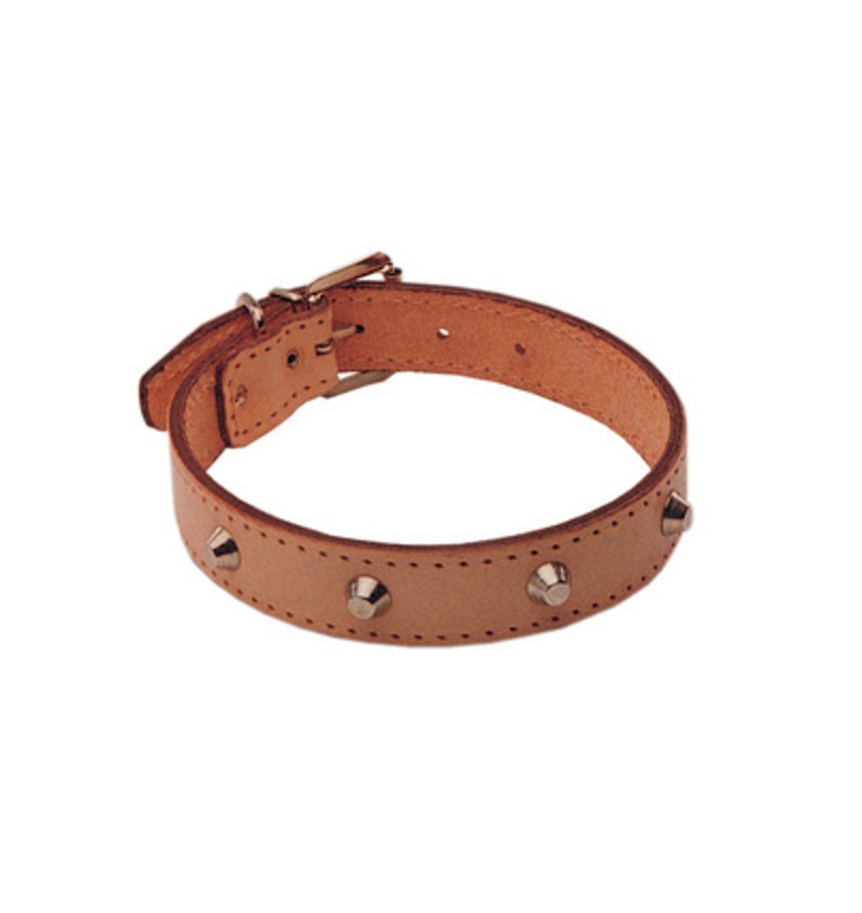 COLLARE P/CANI CUOIO BORCHIATO 40 X 650 MM