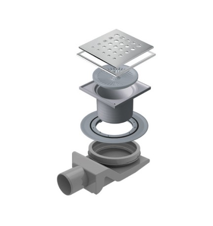 CANALINA SCARICO DOCCIA QUADRATA GOCCIA 15x15