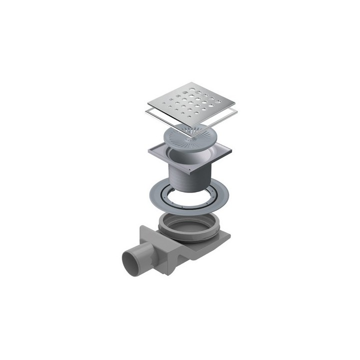 CANALINA SCARICO DOCCIA QUADRATA GOCCIA 15x15