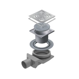 CANALINA SCARICO DOCCIA QUADRATA ANGOLO 15x15