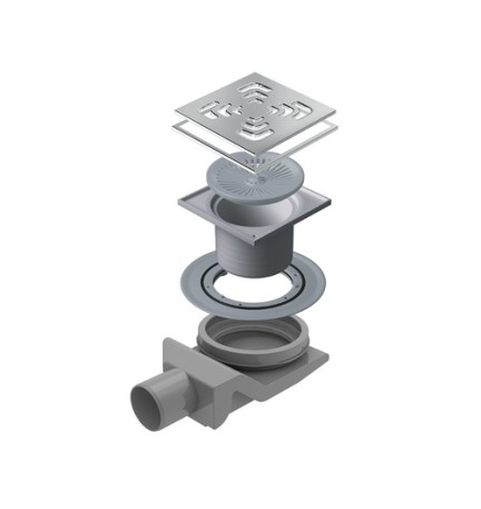 CANALINA SCARICO DOCCIA QUADRATA ANGOLO 15x15