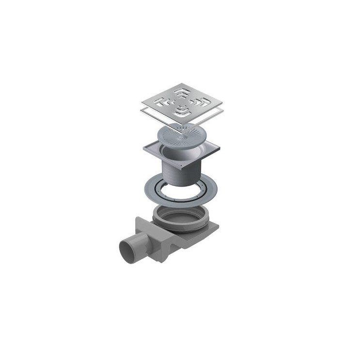 CANALINA SCARICO DOCCIA QUADRATA ANGOLO 15x15