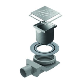 CANALINA SCARICO DOCCIA QUADRATA ONDA 10x10