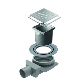 CANALINA SCARICO DOCCIA QUADRATA ONDA 10x10