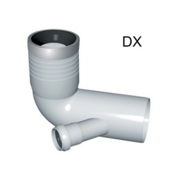 CURVA WC PROLUNGATA 1 ATTACCO CON GUARNIZIONE E TAPPO D. 110-116-40 DX
