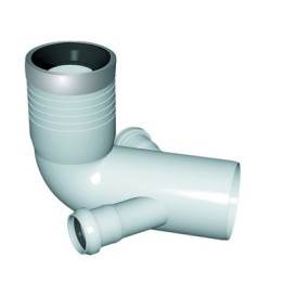 CURVA WC PROLUNGATA 2 ATTACCHI CON GUARNIZIONE E TAPPO D. 90-116-50