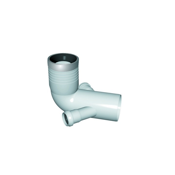CURVA WC PROLUNGATA 2 ATTACCHI CON GUARNIZIONE E TAPPO D. 90-116-50