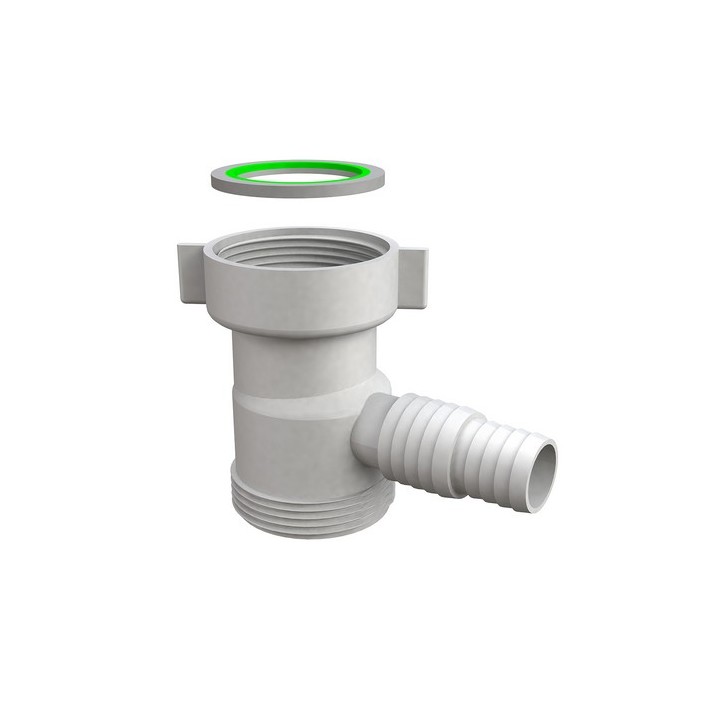 ATTACCO LAVATRICE SOTTOPILETTA CON DEFLETTORE ANTIRIFLUSSO 1" 1/2