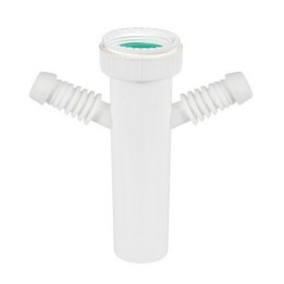 CANOTTO CON 2 ATTACCHI PER LAVATRICE LAVASTOVIGLIE 1"1/2 1"1/4-1"1/2