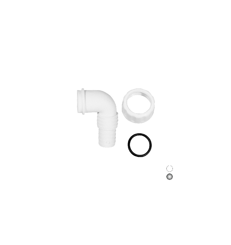 PIPETTA CURVA PER SCARICO LAVATRICE LAVASTOVIGLIE PP 1" Bianco