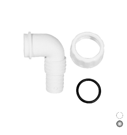 PIPETTA CURVA PER SCARICO LAVATRICE LAVASTOVIGLIE PP 1" Bianco