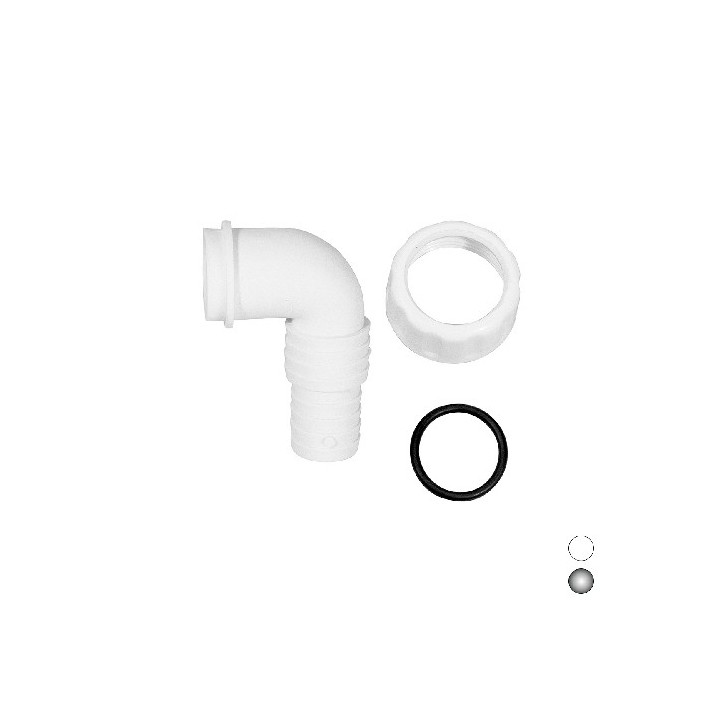 PIPETTA CURVA PER SCARICO LAVATRICE LAVASTOVIGLIE PP 1" Bianco