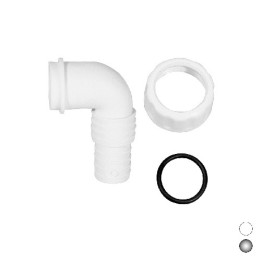 PIPETTA CURVA PER SCARICO LAVATRICE LAVASTOVIGLIE PP 1" Cromo