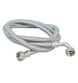 TUBO CARICO LAVATRICE INOX CON CURVA mt. 2,00