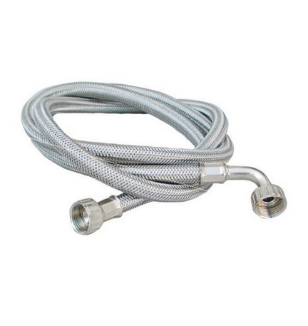 TUBO CARICO LAVATRICE INOX CON CURVA mt 3