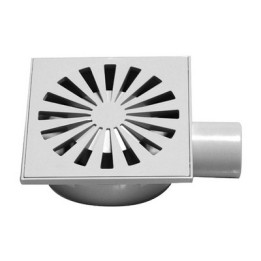 CHIUSINO SIFONATO GRIGIO IN ABS CON GRIGLIA mm. 150 x 150