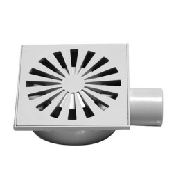 CHIUSINO SIFONATO GRIGIO IN ABS CON GRIGLIA mm. 150 x 150