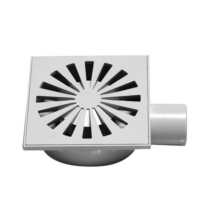 CHIUSINO SIFONATO GRIGIO IN ABS CON GRIGLIA mm. 150 x 150