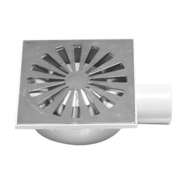 CHIUSINO SIFONATO IN ABS CON GRIGLIA CROMATA mm. 150 x 150