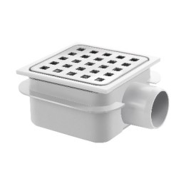 PILETTA IN ABS CON GRIGLIA IN ACCIAIO INOX 150 x 150 x H. 80/99