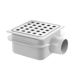 PILETTA IN ABS CON GRIGLIA IN ACCIAIO INOX 150 x 150 x H. 80/99