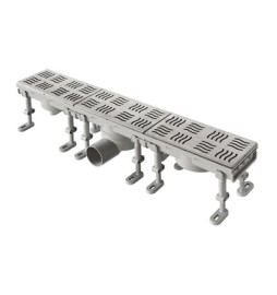 CANALE SIFONATO CON GRIGLIA INOX 1 CHIUSINO mm Lungh. 600 x Largh. 100