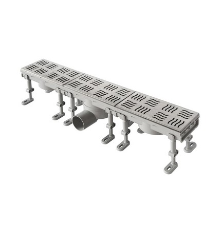 CANALE SIFONATO CON GRIGLIA INOX 1 CHIUSINO mm Lungh. 600 x Largh. 100