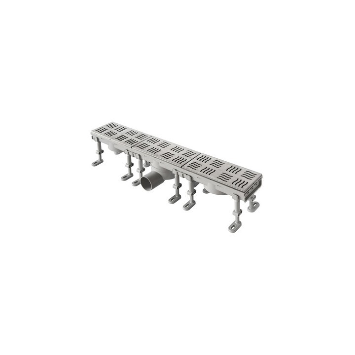 CANALE SIFONATO CON GRIGLIA INOX 1 CHIUSINO mm Lungh. 600 x Largh. 100