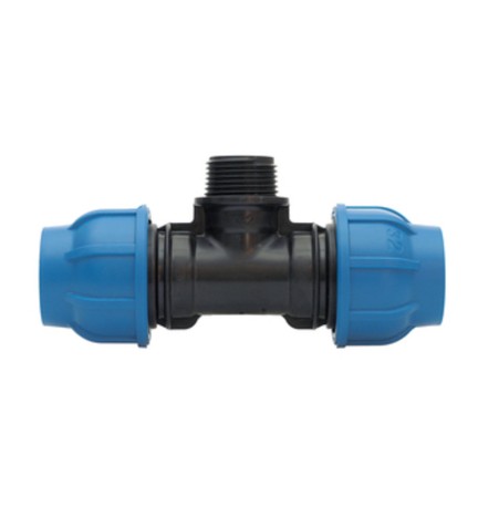RACCORDO POLIPROP TEE MAS D 16 X 1/2 X 16MM*