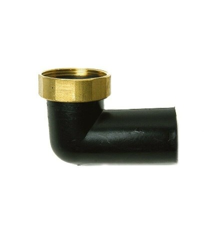 RACCORDO CURVO BASSO CON DADO GIREVOLE IN OTTONE 1"1/4 x Diam. 40