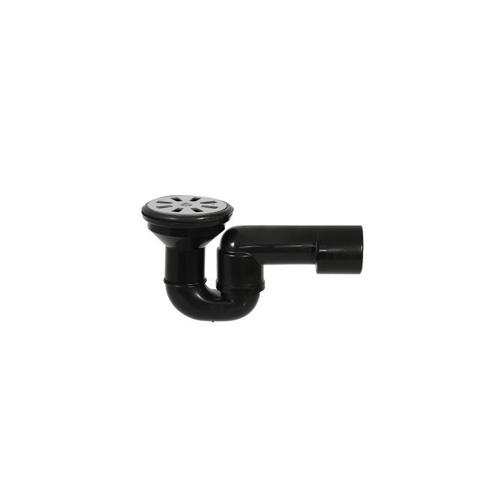 PILETTA DOCCIA GRIGLIA PIANA CON SIFONE SNODATO PEHD Griglia Inox D. 80